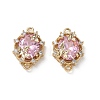 Brass Micro Pave Cubic Zirconia Connector Charms KK-P355-12G-03-1