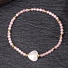 Natural Rose Quartz & Quartz Crystal Beads Stretch Bracelets for Women KL2694-6