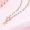 304 Stainless Steel Letter Pendant Necklaces NJEW-LP0001-52K-G-3