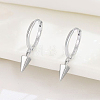 S925 Sterling Silver Geometric Triangle Hoop Earrings for Unisex RI4455-2-1