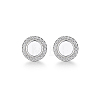 Elegant S925 Silver Flat Round Earrings with Zirconia XC4158-1