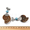 Synthetic Blue Turquoise Fossil Snail Pendants G-F062-06-2