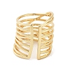 Rack Plating Brass Open Cuff Rings RJEW-M168-06G-3