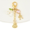 Brass & Alloy & Glass & Acrylic Pendant Decorations HJEW-YW00465-01-1
