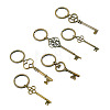 12Pcs 6 Styles Alloy Key Pendant Keychains KEYC-TA00041-2