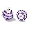 Striped Resin Rhinestone Beads OACR-A037-01A-2