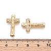 Religion Brass Micro Pave Clear Cubic Zirconia Beads KK-T080-90G-3