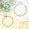 2Pcs 2 Colors 304 Stainless Steel Figaro Chains Bracelet Sets BJEW-JB14356-01-1