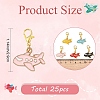 25Pcs 5 Colors Alloy Enamel Airplane Pendant Decorations HJEW-YW00489-2