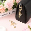 Brass Micro Pave Cubic Zirconia & Alloy Pendant Decorations HJEW-YW00460-01-4