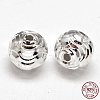 Fancy Cut 925 Sterling Silver Round Beads STER-F012-08C-3