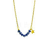 Bohemian Natural Blue Spot Jasper Star Beads Pendant 304 Stainless Steel Chain Necklaces for Women WG45F40-03-1