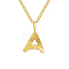 Personalized Stainless Steel Textured Alphabet Initial Pendant Necklaces for Women Men RF0956-1-1