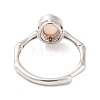 Oval Natural Sunstone Adjustable Rings RJEW-Q817-04P-12-3