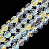 Electroplate Transparent Glass Beads Strands GLAA-H040-01H-1