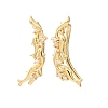 Brass Pave Cubic Zirconia Stud Crawler Earrings KK-CBAA351-20G-01-4