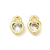 Brass Micro Pave Clear Cubic Zirconia Charms KK-G557-48G-1