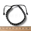 Natural Obsidian and Synthetic Hematite Adjustable Braided Bead Bracelets BJEW-H626-01-08-5