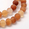 Frosted Natural Red Agate Beads Strands G-F372-6mm-4
