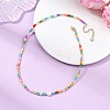 Dyed Natural Freshwater Shell Column & Faceted Rondelle Glass Beaded Necklaces for Women NJEW-JN06050-01-1
