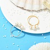 2Pcs 2 Colors Copper Wired Natural Pearl Finger Rings RJEW-JR01036-1