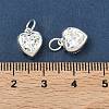 925 Sterling Silver Pave Clear Cubic Zirconia Heart Charms STER-H119-04S-3