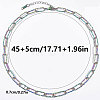 304 Stainless Steel Textured Paperclip Chain Necklaces for Women HX6515-3-1