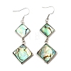 Brass Natural Abalone Shell Dangle Earrings EJEW-F388-01E-P-4