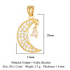 Brass Micro Pave Clear Cubic Zirconia Pendants ZIRC-OY001-13G-2