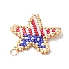 Glass Seed Beaded Pendants PALLOY-MZ01256-4