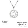 Stainless Steel Crystal Rhinestone Star of David Pendant Necklaces FS-WGE09DF-01-1