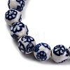 Handmade Blue and White Porcelain Beads Strands PORC-I027-03J-3