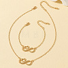 Heart & Infinity Alloy Pendant Necklaces & Link Bracelets Sets for Women FS-WG1C2CC-01-1