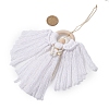 Angel Wood & Cotton Threads Pendant Decoration HJEW-JM02406-01-3