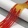 Transparent Gradient Color Glass Beads Strands GLAA-H021-01A-38-5