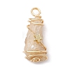 Electroplated Natural Quartz Crystal Dyed Copper Wire Wrapped Pendants PALLOY-JF02326-07-3