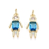 Brass Micro Pave Cubic Zirconia Pendants KK-N287-32C-G-1