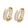 Brass Micro Pave Cubic Zirconia Huggie Hoop Earrings EJEW-K083-37G-B-2