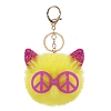 Cat Polyester Furry Pom-Pom Keychain for Women PW-WG2D274-01-1