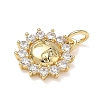 Brass Micro Pave Clear Cubic Zirconia Charms KK-L253-22G-02-2