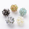Hand Knitting Electroplate Glass Cluster Beads EGLA-E042-4mm-M5-1