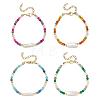 Natural & Synthetic Gemstone & Baroque Pearl Keshi Pearl Beaded Bracelets for Women BJEW-JB13594-2
