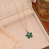 Synthetic Malachite Pendant Necklaces WG2F85E-01-1