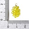 Grape Brass Acrylic Pendants OACR-R006-05G-05-3