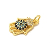 Real 18K Gold Plated Rack Plating Brass Micro Pave Cubic Zirconia Pendants Charms KK-S396-01J-2