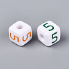 Opaque Acrylic European Large Hole Beads SACR-N020-01A-06-3