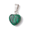 Natural & Synthetic Mixed Gemstone Heart Charms PALLOY-JF04955-02-3