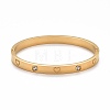 304 Stainless Steel Flat with Heart Pattern Bangle BJEW-F430-01-3