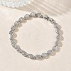 Teardrop Brass Micro Pave Clear Cubic Zirconia Link Chain Bracelets for Women BJEW-C156-07A-P-2