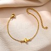Brass Micro Pave Clear Cubic Zirconia Link Bracelets BJEW-T029-01G-1